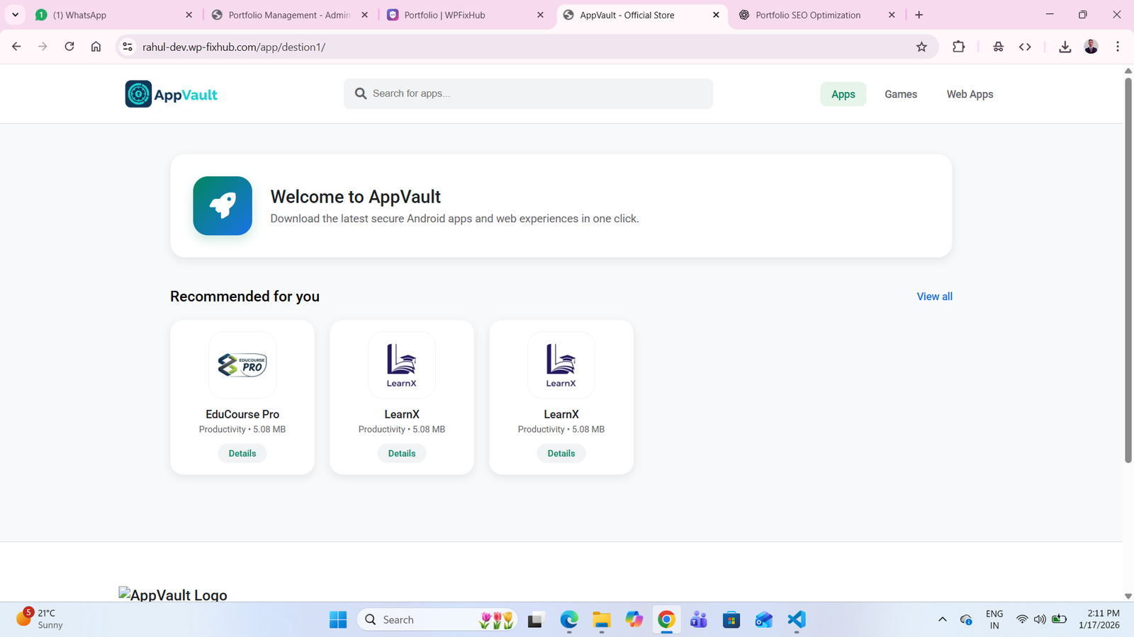 AppVault – App Store Web Application (Full PHP Development)