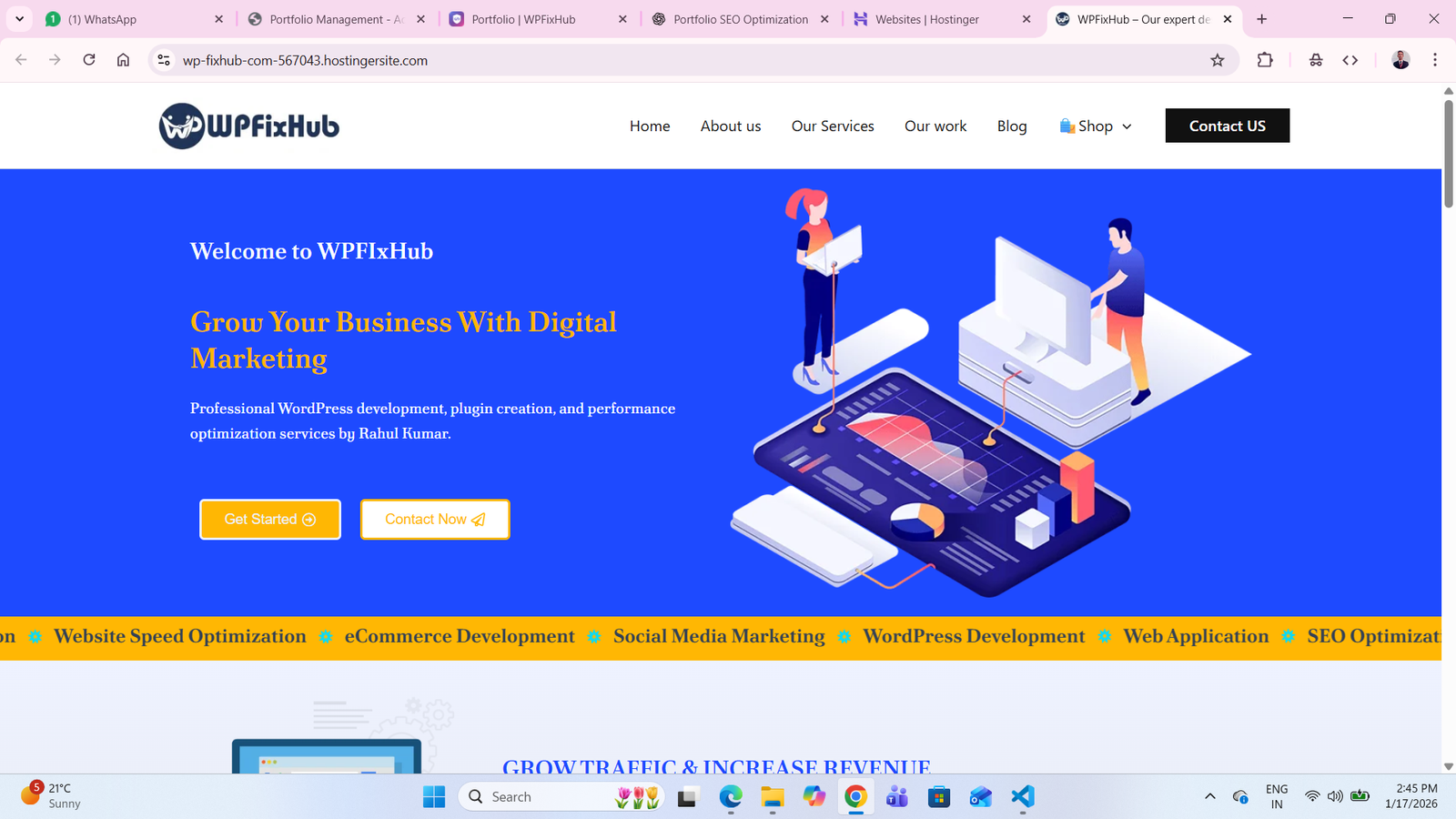 WPFixHub – Digital Marketing Agency Website (WordPress Development)