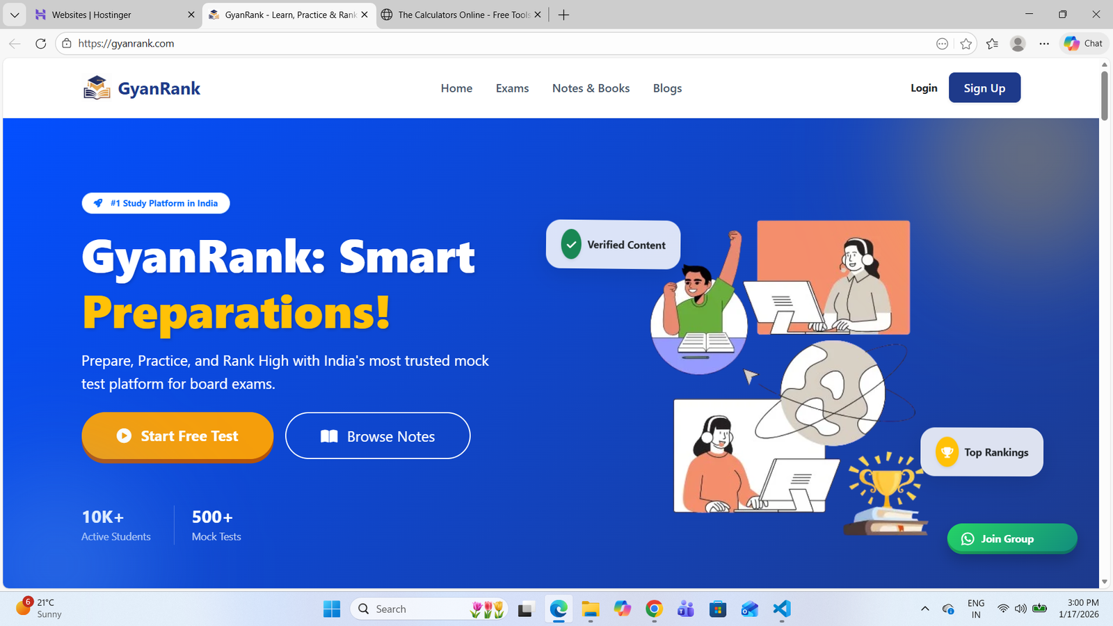 GyanRank – Live Mock Test Platform (PHP + MySQL + Admin/User Panel)